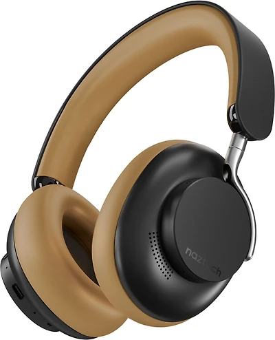 Naztech Aura 360 ANC Wireless Noise Cancelling Over-the-Ear Headphones - Black/Brown - Vintage