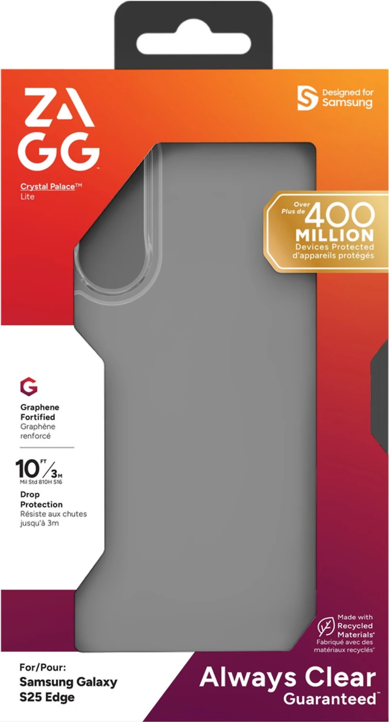 Samsung Galaxy S25 Edge ZAGG Graphene Crystal Palace Lite Case - Clear