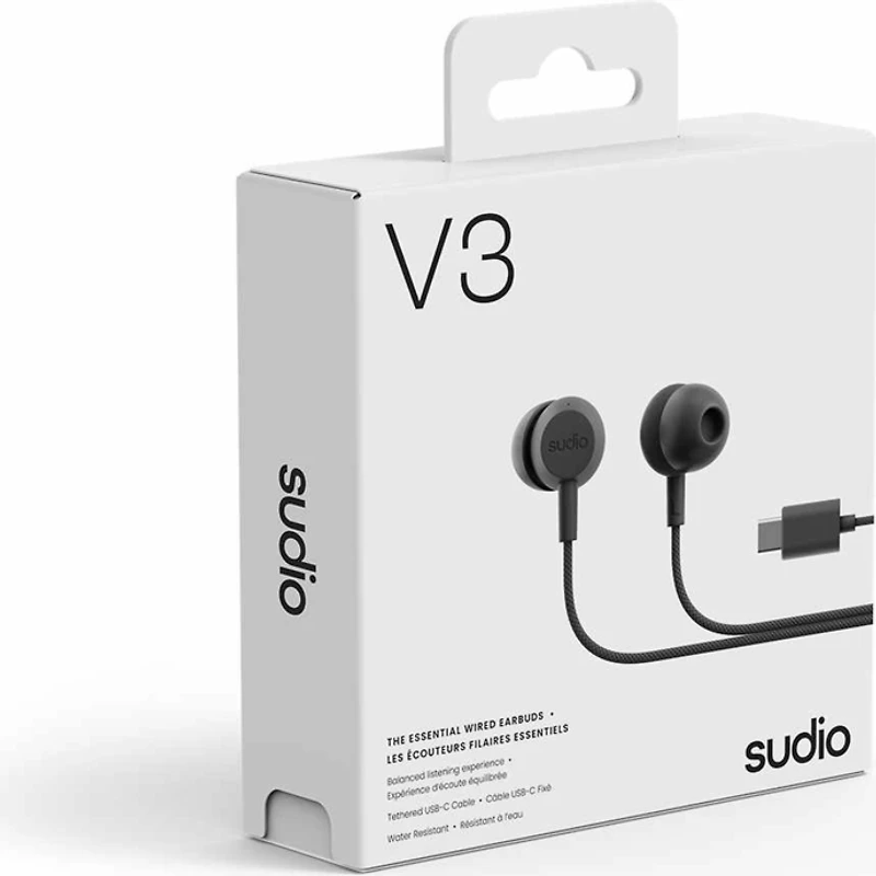 Sudio - V3s Essential Wired Earbuds - Black