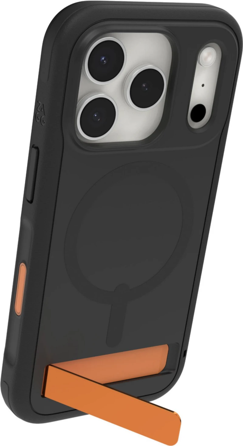 iPhone 17 Pro ZAGG Graphene Sedona Snap Kickstand Case - Flood Black/Orange