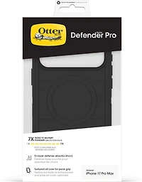 OtterBox 7798429 Étui Defender Pro MagSafe avec Contrôle de la Caméra Noir pour iPhone 17 Pro Max