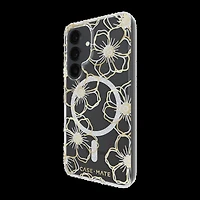 Samsung Galaxy S25 Case-Mate Floral Gems Case w/Magnets - Gold