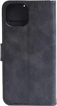 Blu Element - Vegan Leather Folio Wallet Case Black for iPhone 16e/15/14/13