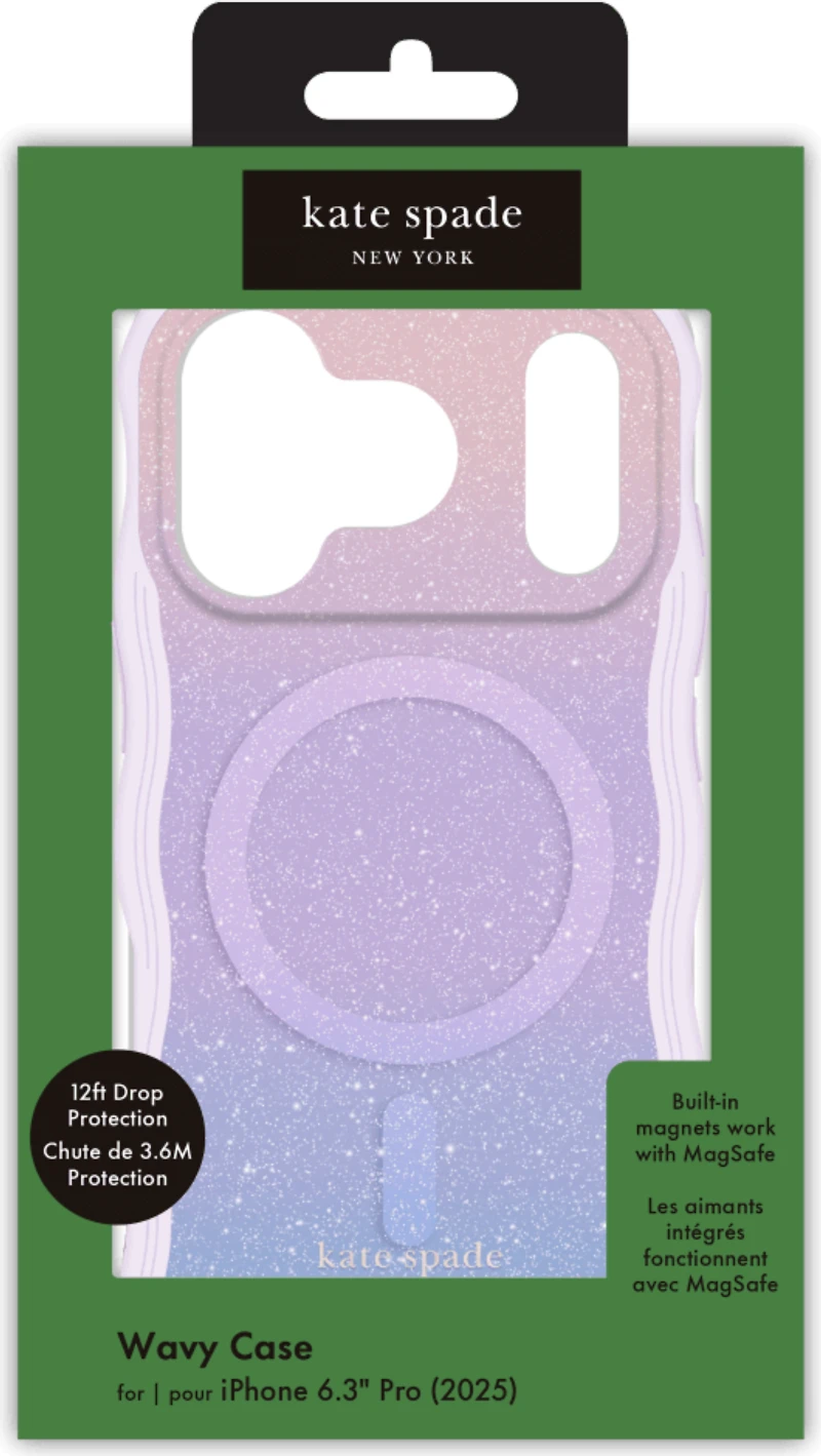 Kate Spade KS057330 Étui Wavy MagSafe Opal Glitter pour iPhone 17 Pro