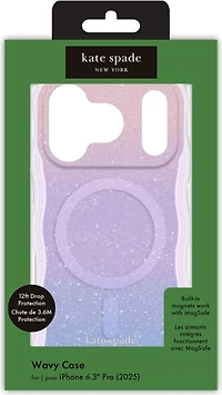 Kate Spade KS057330 Étui Wavy MagSafe Opal Glitter pour iPhone 17 Pro