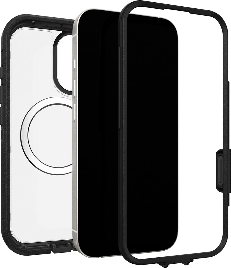 OtterBox 7798439 Étui Defender Pro XT Clear MagSafe avec Contrôle de la Caméra Dark Side (Noir) pour iPhone 17