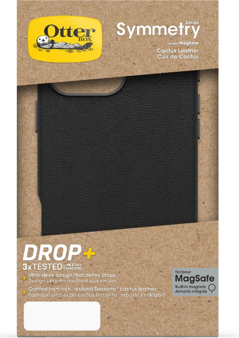 OtterBox - Symmetry Cactus Leather MagSafe Case for Apple iPhone 16 Pro Max - Noir Ash