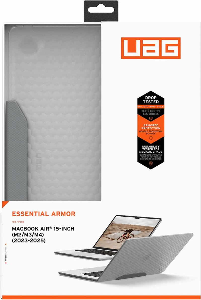 UAG 134010114343 Étui Rigide Essential Armor Ice pour MacBook Air 15-inch M4 2025/M3 2024/M2 2023