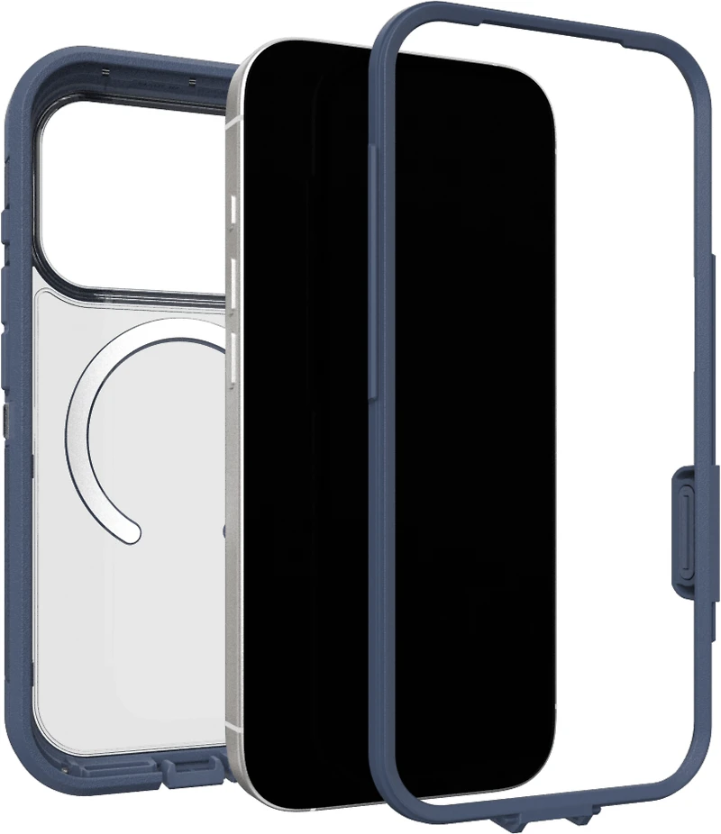 OtterBox 7798458 Étui Defender Pro XT Clear MagSafe avec Contrôle de la Caméra Bootcut (Bleu) pour iPhone 17 Pro