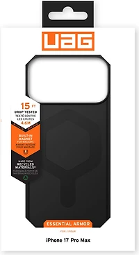 UAG 114541114040 Étui Robuste Essential Armor MagSafe Noir pour iPhone 17 Pro Max