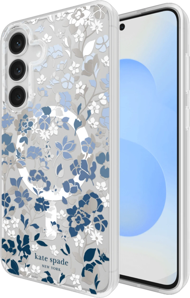 Kate Spade - Protective Case with Magnet for Samsung Galaxy S25 FE - Flowerbed Blue