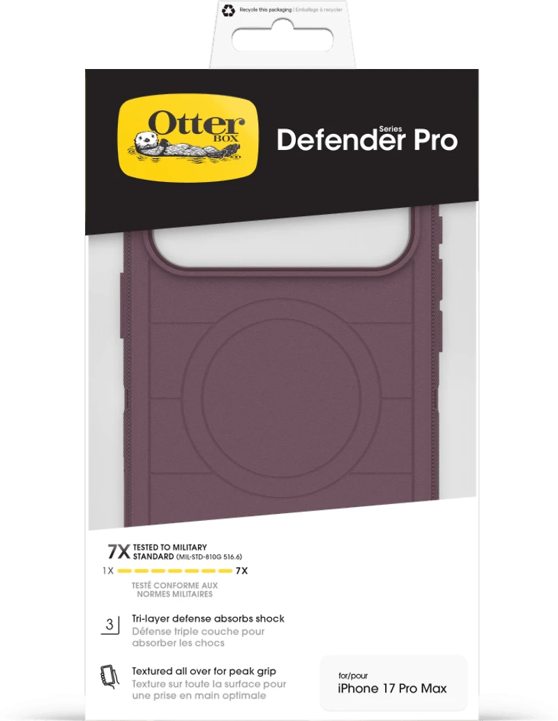 OtterBox 7798434 Étui Defender Pro MagSafe avec Contrôle de la Caméra Trailhead (Violet) pour iPhone 17 Pro Max