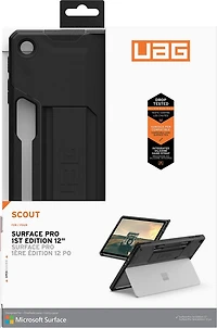 UAG 324022114040 Étui Robuste Scout avec Dragonne Noir pour Microsoft Surface Pro 12-inch