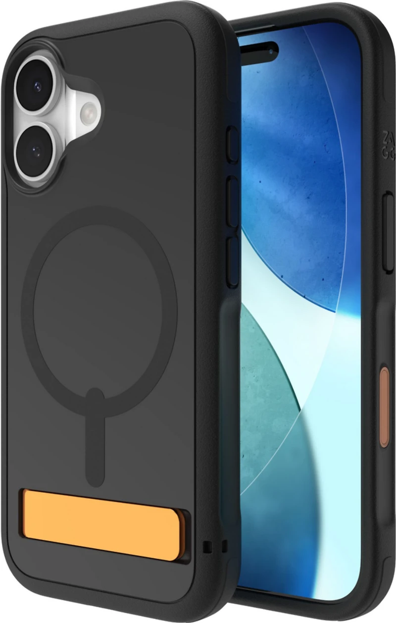 iPhone 17 ZAGG Graphene Sedona Snap Kickstand Case - Flood Black/Orange