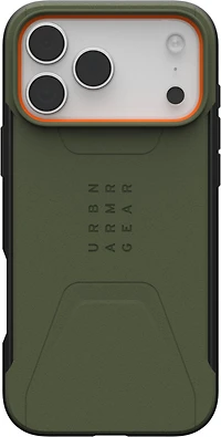 Urban Armor Gear (UAG) - Civilian MagSafe Case for Apple iPhone 17 Pro Max - Olive and Orange