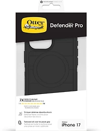 OtterBox Étui Defender Pro MagSafe avec Contrôle de la Caméra Noir pour iPhone 17