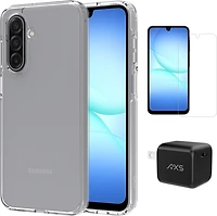 AXS Starter Kit | Ultra Clear Case, Screen Protector and 30W Charger for Samsung Galaxy A17