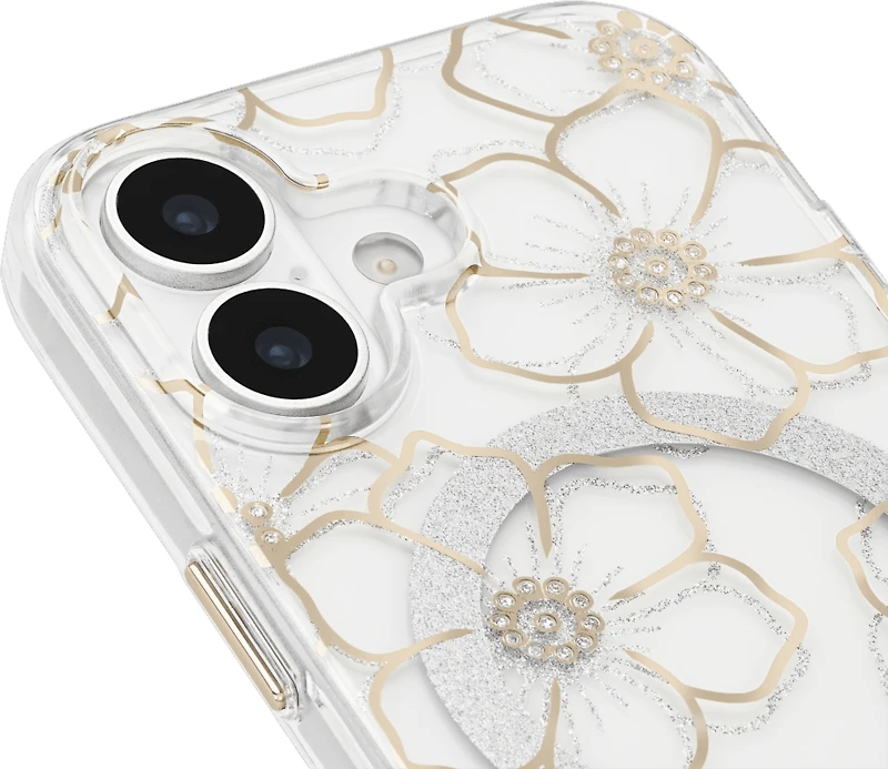 Case-Mate - Floral Gems MagSafe Case for Apple iPhone 17 - Gold