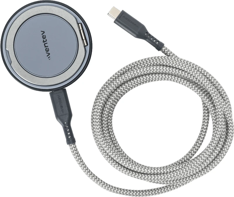 Ventev - Qi2 15W Wireless Magnetic Charger with Stand - Silver
