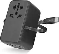 LOGiiX World Traveler XL 65W with built-in cable - Black