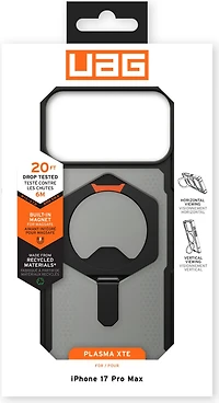 UAG 114528114097 Étui Robuste Plasma XTE MagSafe Black/Pop Orange pour iPhone 17 Pro Max