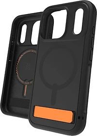 iPhone 17 Pro ZAGG Graphene Sedona Snap Kickstand Case - Flood Black/Orange