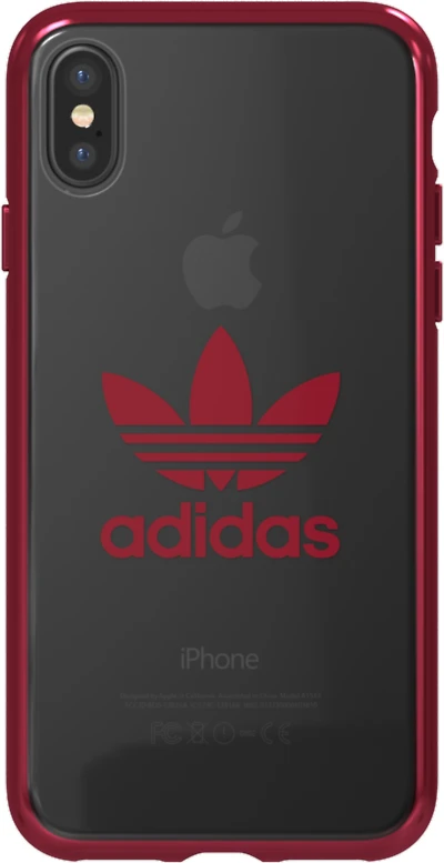 ADIDAS étui pour iPhone X, transparent/rouge