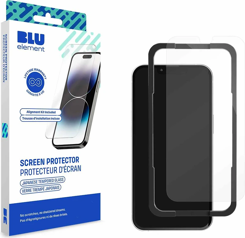 Blu Element - iPhone 13/12 Pro - Tempered Glass Screen Protector(w/ install kit) - Clear