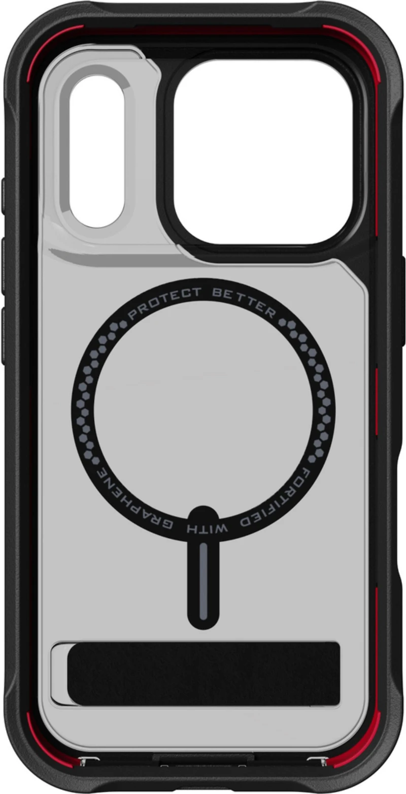 ZAGG - Rainier Snap MagSafe Case with Kickstand for Apple iPhone 17 Pro - Smoke Black