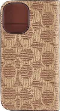 iPhone 16 Coach Folio Signature C Case - Tan