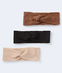 Neutral Waffle Headwrap Headband 3-Pack