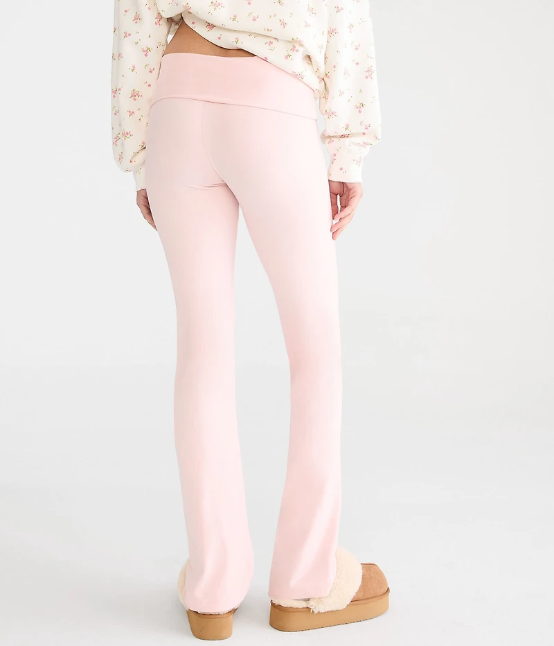Mid-Rise Fold-Over Bootcut Pants
