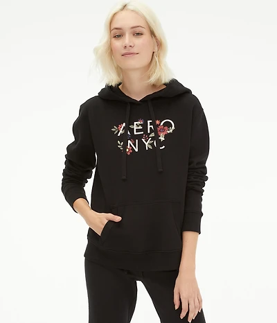 Aero NYC Floral Pullover Hoodie