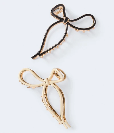 Metal Bow Claw Hair Clip 2-Pack