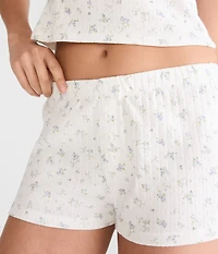 Floral Pointelle Knit Sleep Shorts