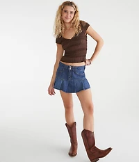 Textured Lace V-Neck Top