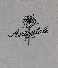 Aeropostale Rose Flocked Graphic Tee