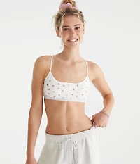 Printed Waffle Henley Bralette