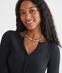 Long Sleeve Buttery Soft V-Neck Henley