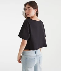 Pittsburgh Steelers Cropped Off-The-Shoulder Graphic Tee
