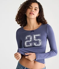 Long Sleeve Number 25 Graphic Baby Tee