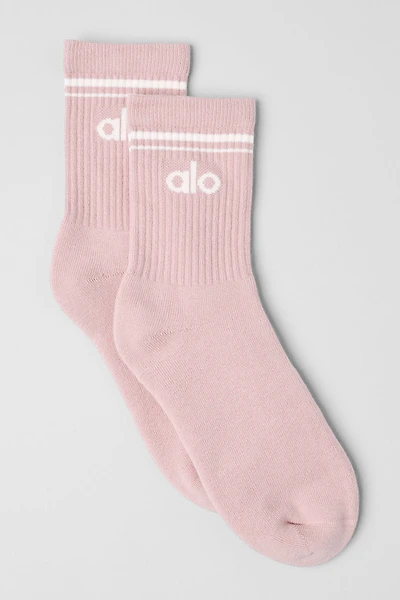 Unisex Half-Crew Throwback Sock - Ballet Pink/White