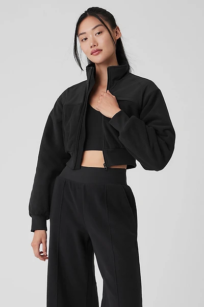 Polar Fleece Cropped Wintry Mix Jacket