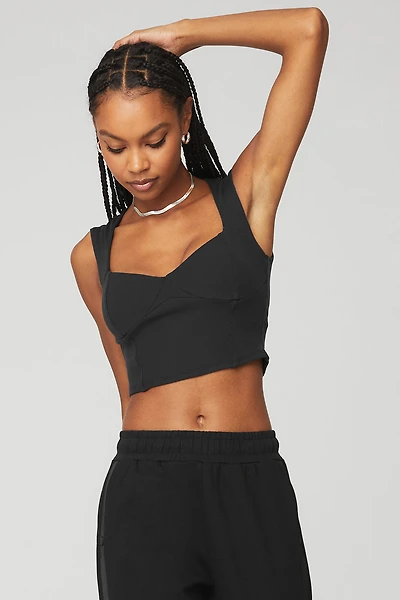 Ribbed Sweetheart Short Sleeve