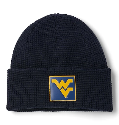 West Virginia Columbia Gridiron Waffle Knit Patch Beanie