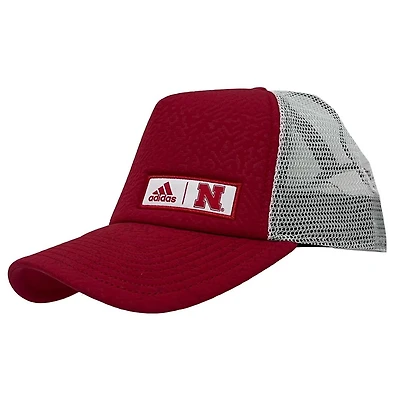 Nebraska Adidas Foam Panel Trucker Hat