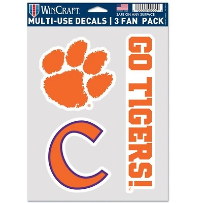 Clemson 3-Pack Decal Set