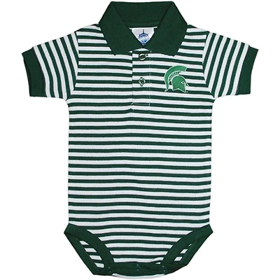 Michigan State Infant Striped Polo Spartan Helmet Logo Bodysuit