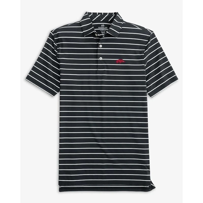 Arkansas Southern Tide Desmond Stripe Performance Polo