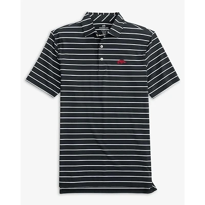 Arkansas Southern Tide Desmond Stripe Performance Polo